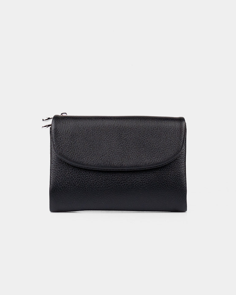 MAK Signature Soft - Дамско портмоне от естествена кожа в черно