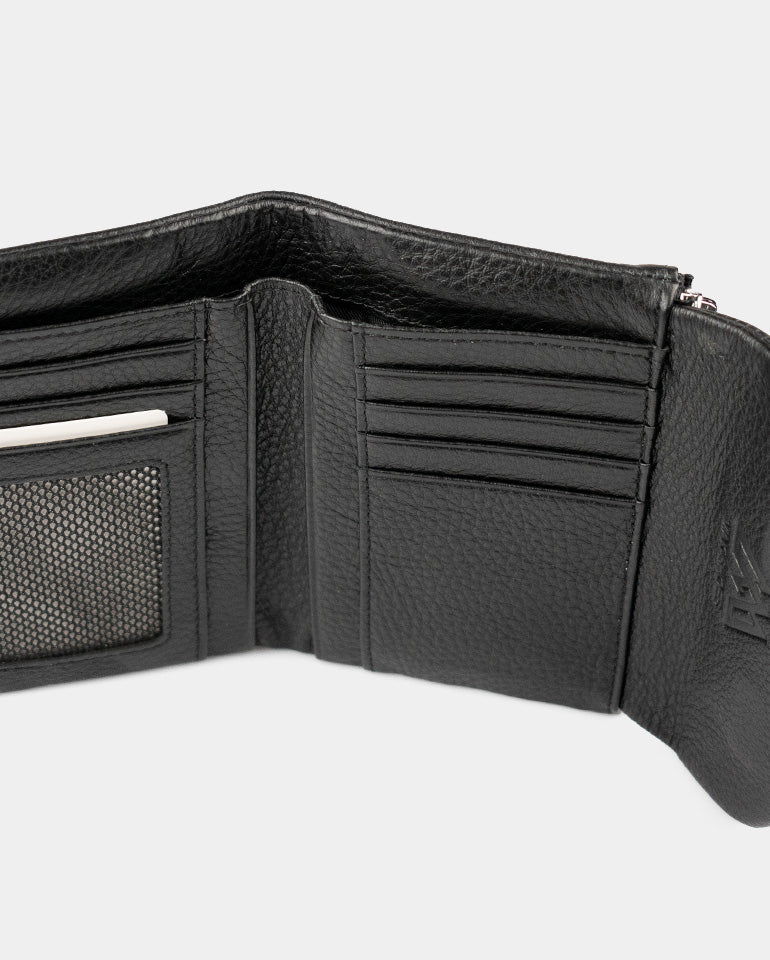 MAK Signature Soft - Дамско портмоне от естествена кожа в черно