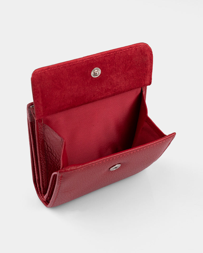 MAK Signature Slim - Дамско портмоне от естествена кожа в червено