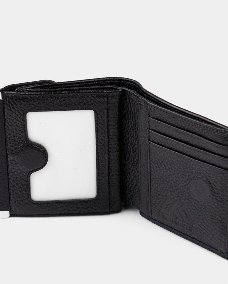 MAK Signature Slim - Дамско портмоне от естествена кожа в черно