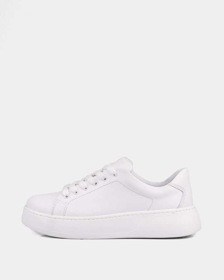 Джейн - Дамски маратонки от естествена кожа в бяло