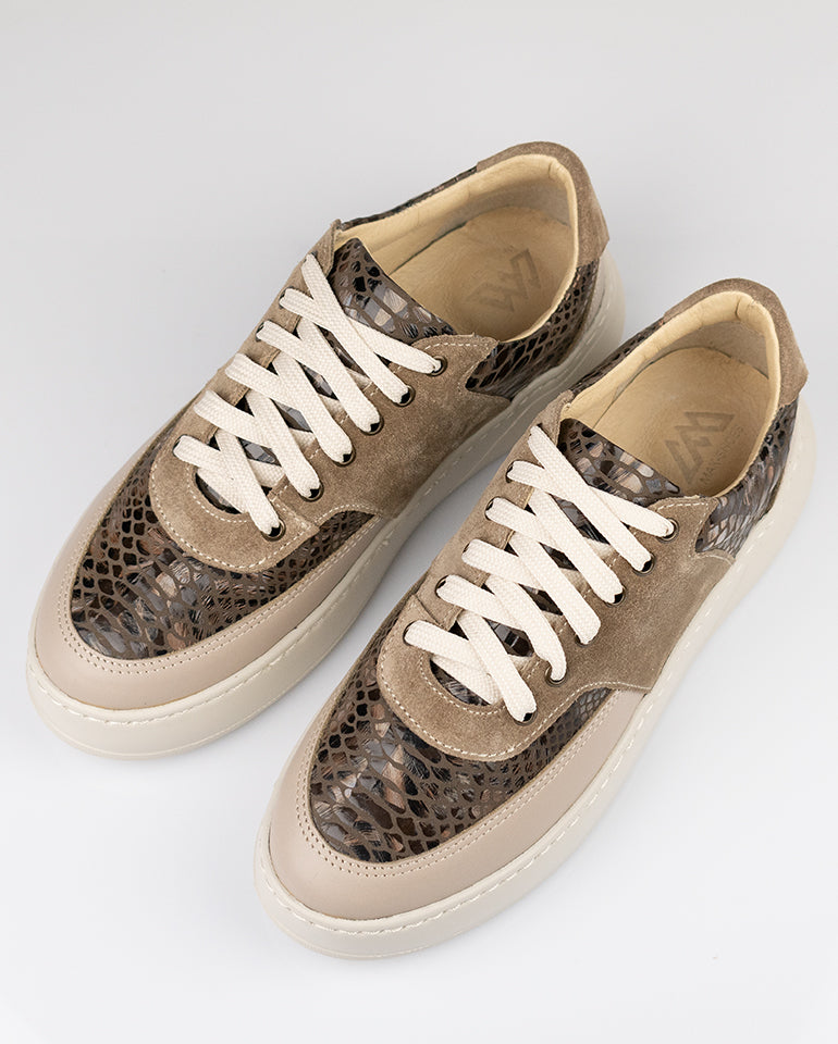 Алекс - Естествена кожа в бежово и визон