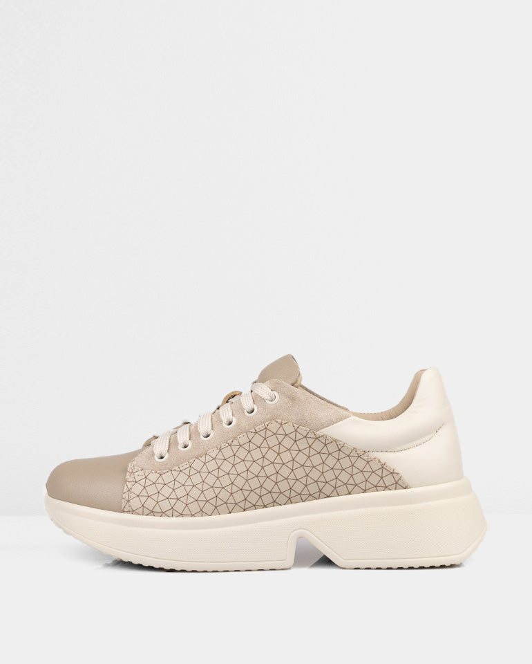 Амира - Естествена кожа в бежово и визон