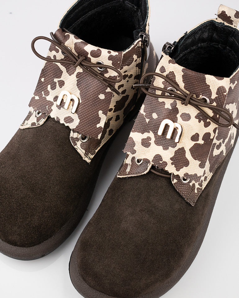 Алма - Естествен велур в кафяво