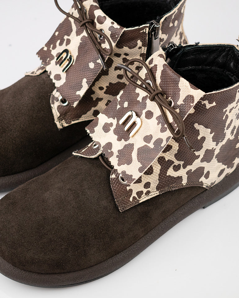 Алма - Естествен велур в кафяво