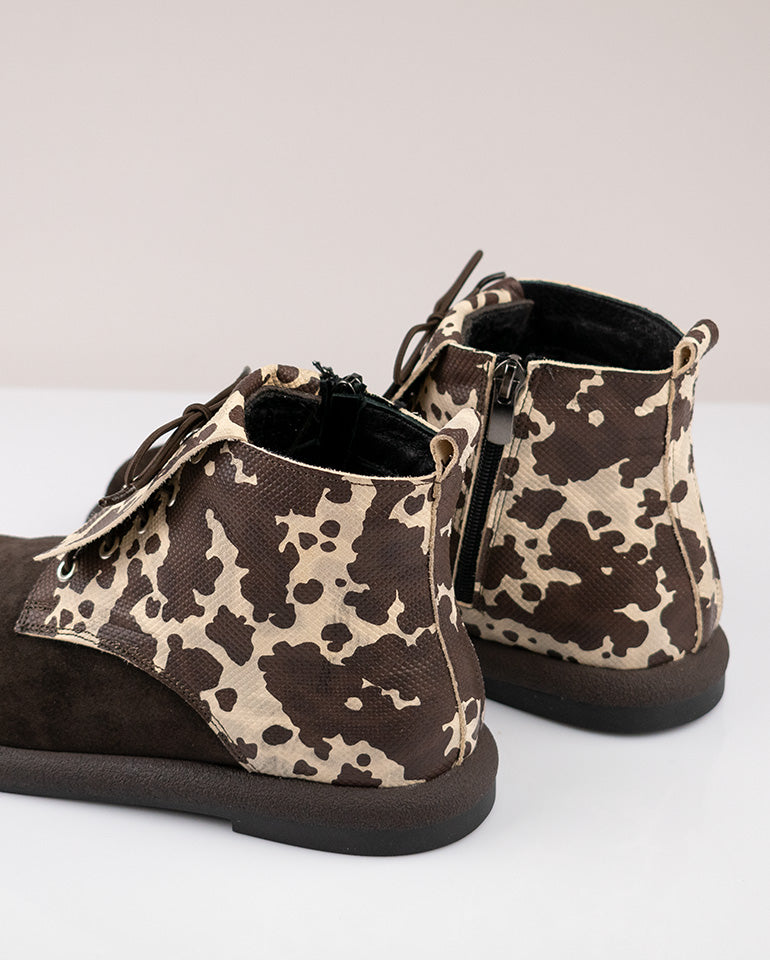 Алма - Естествен велур в кафяво