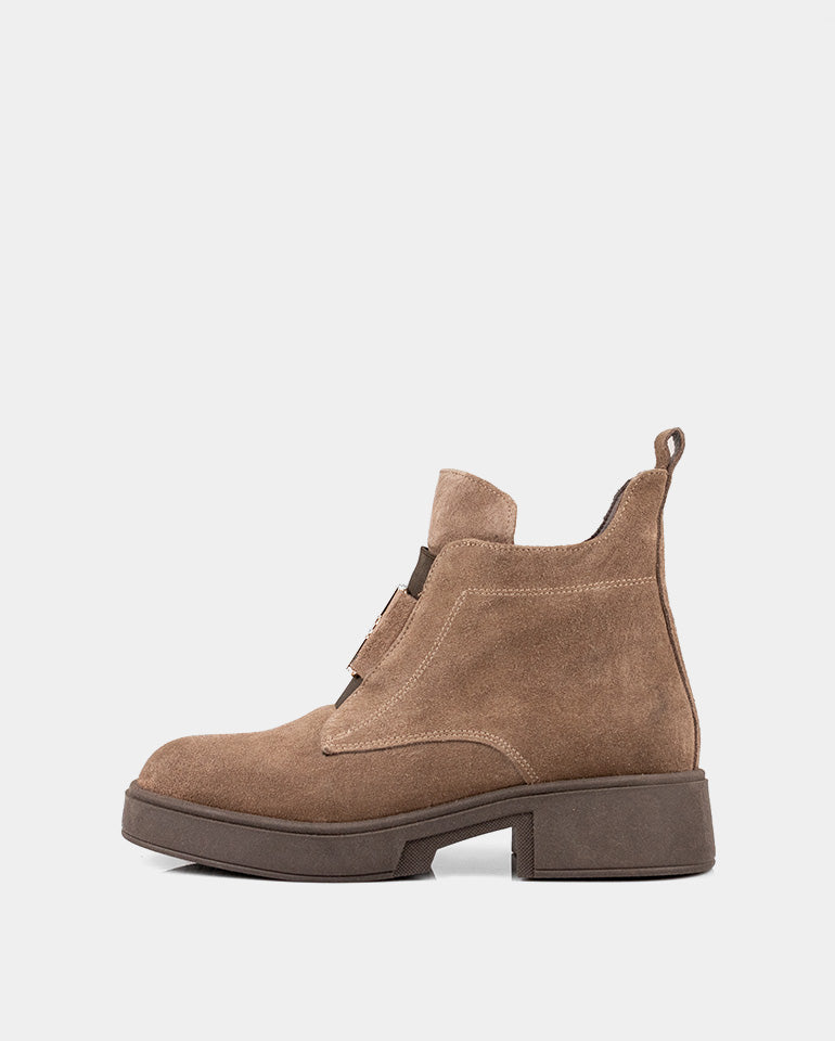 Белисима - Естествен велур в кафяво