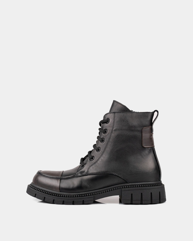 Фиора - Естествена кожа в черно и кафяво