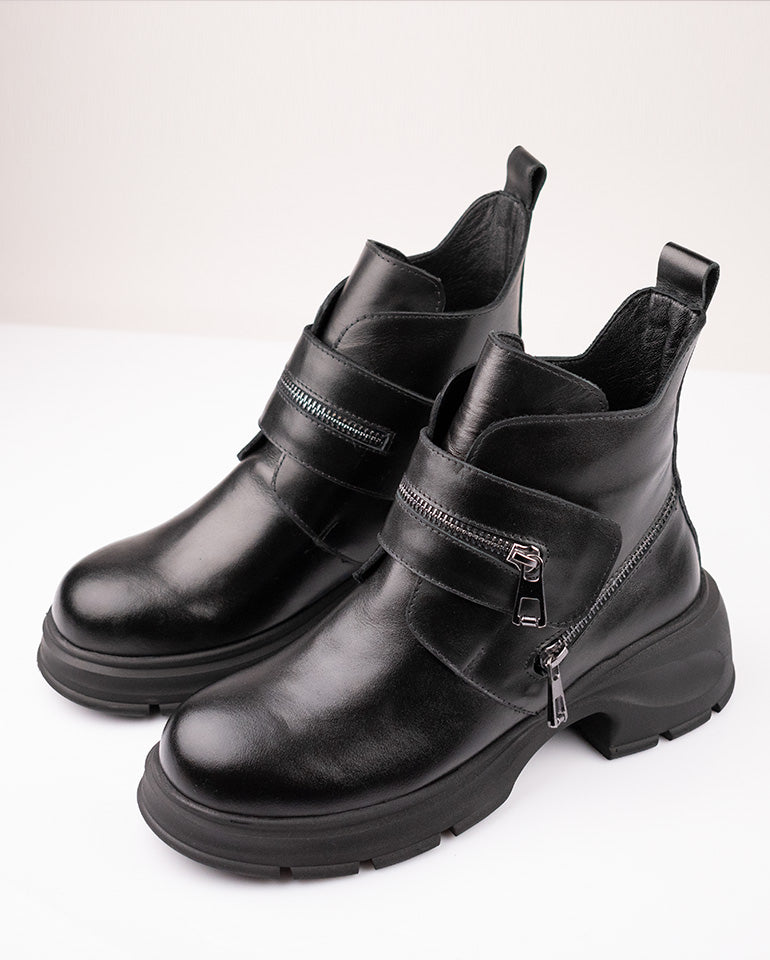 Елия - Естествена кожа в черно