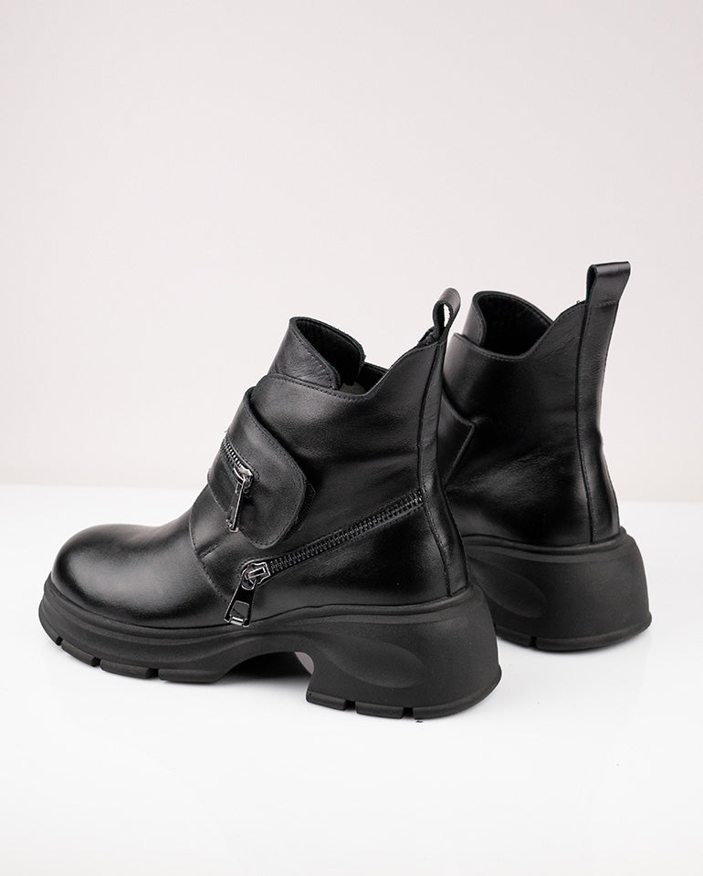 Елия - Естествена кожа в черно