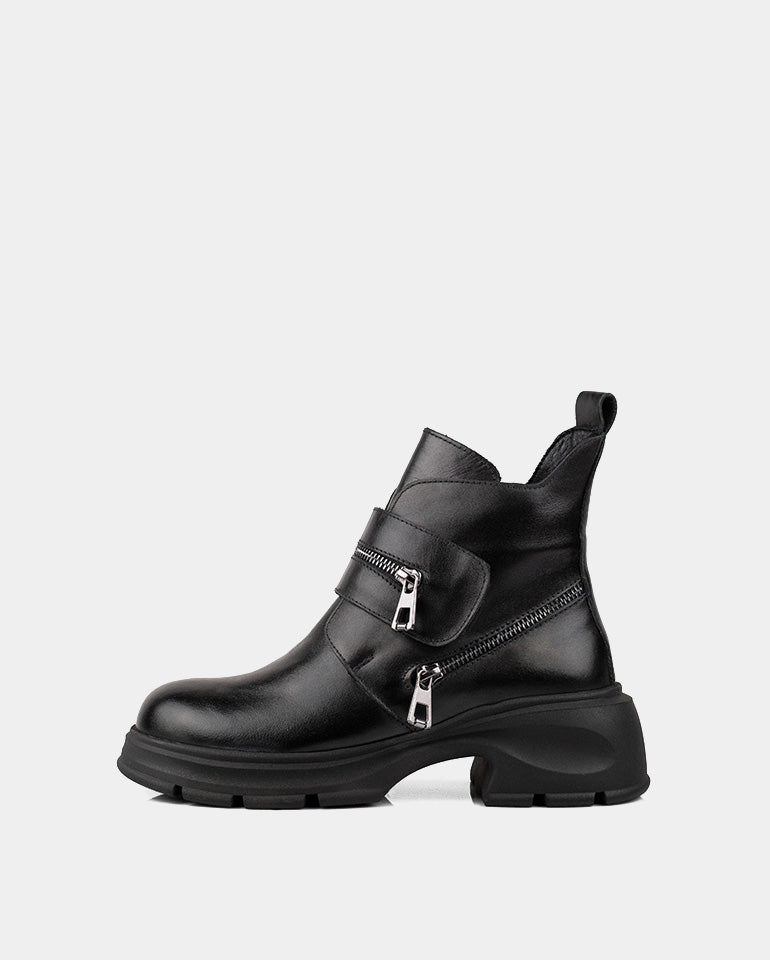 Елия - Естествена кожа в черно