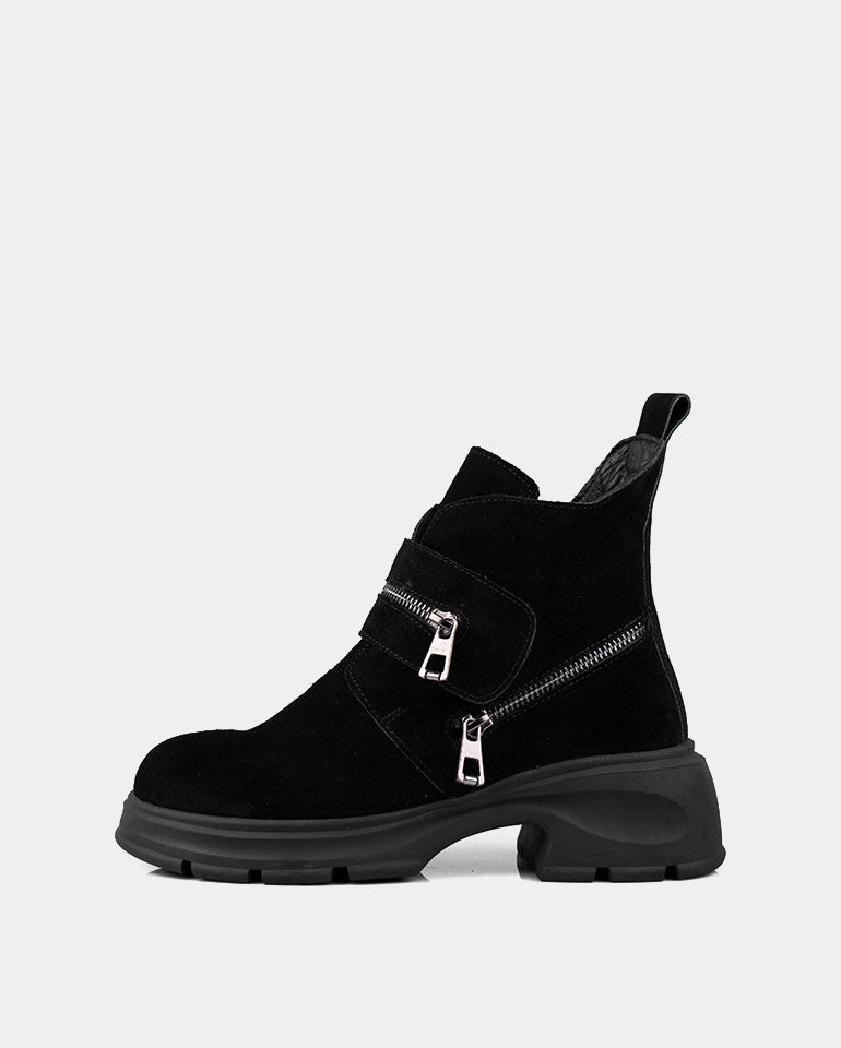 Елия - Естествен велур в черно