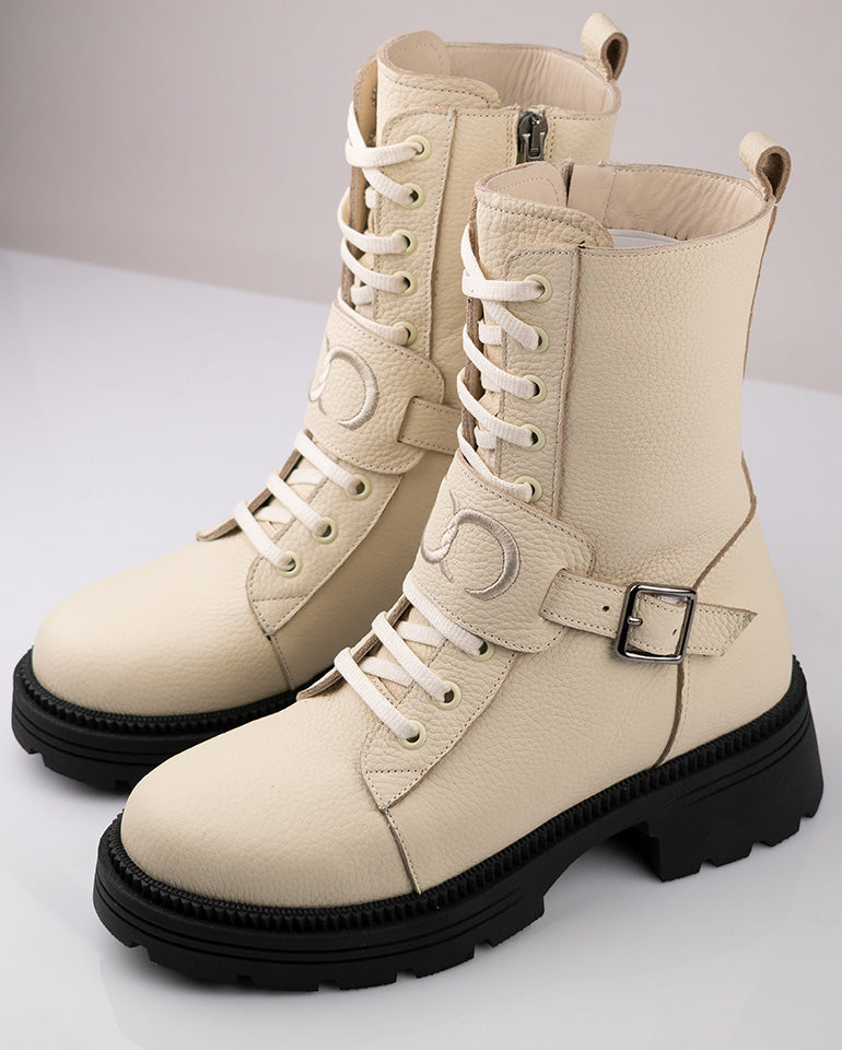 Капри - Естествена кожа шагрен в светло бежово