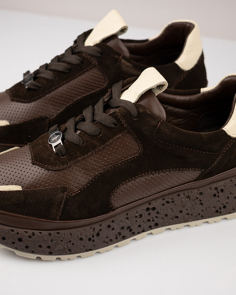 Веларис - Естествена кожа и велур в кафяво и бежово