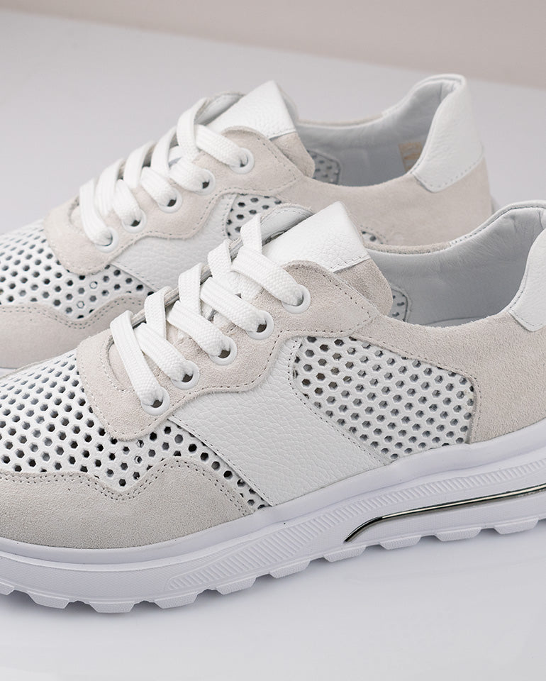 Отавиа - Дамски маратонки от естествена кожа в бяло