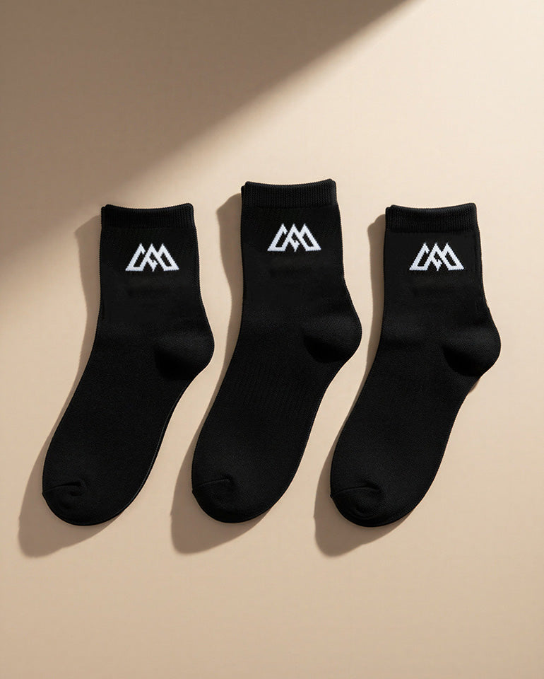 MAK Essentials Bundle x3 - Черни чорапи с лого