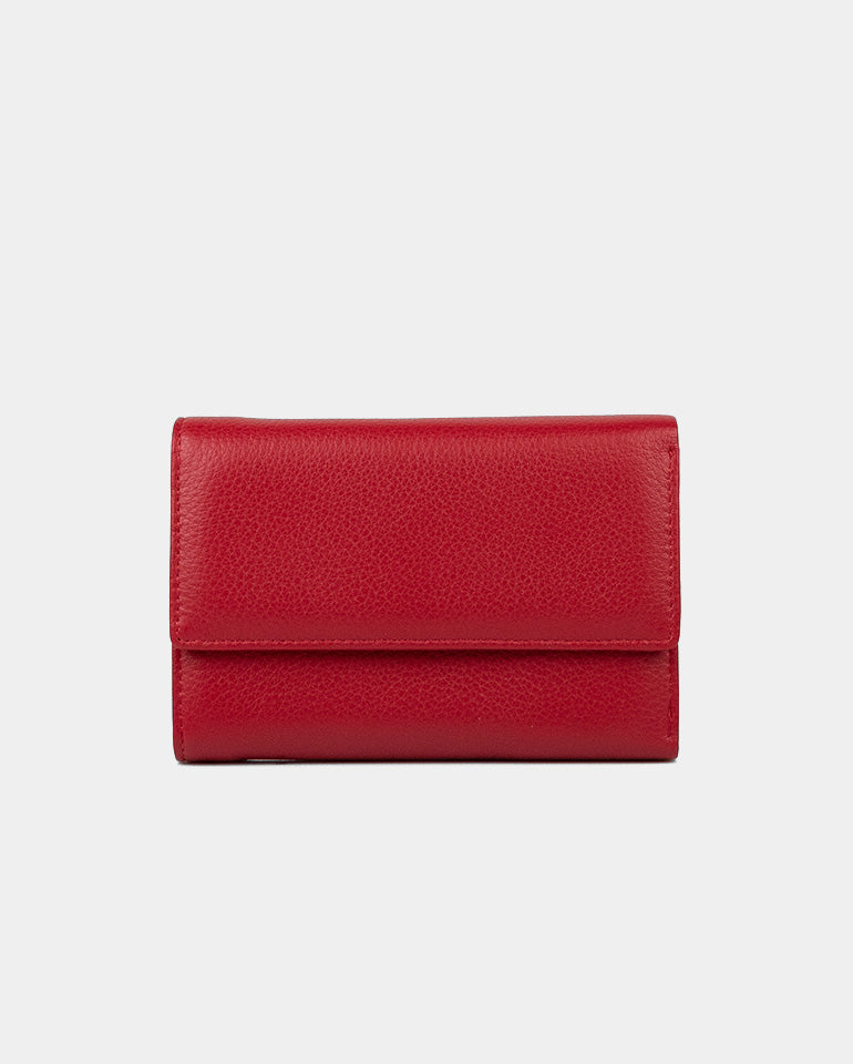 MAK Signature - Дамско портмоне от естествена кожа в червено