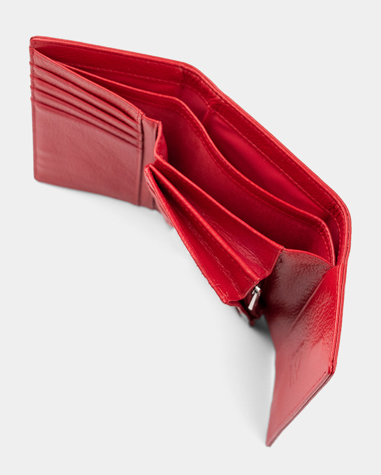 MAK Signature - Дамско портмоне от естествена кожа в червено