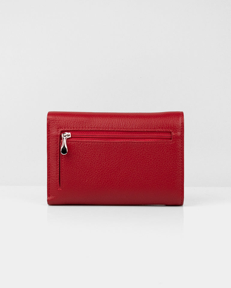 MAK Signature - Дамско портмоне от естествена кожа в червено