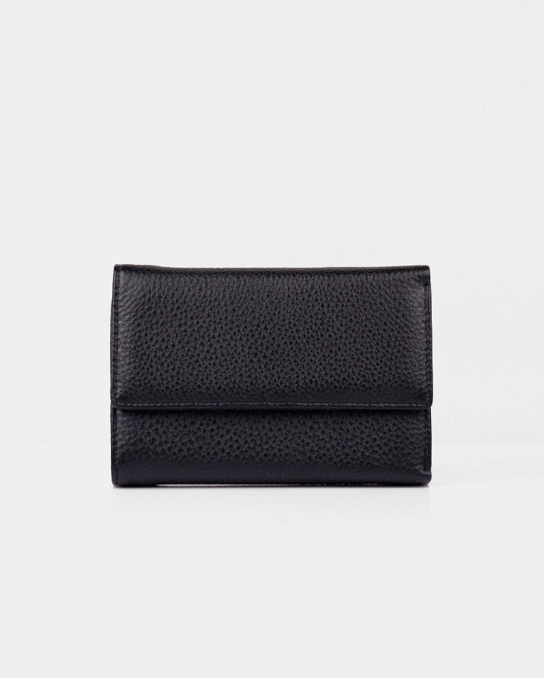 MAK Signature - Дамско портмоне от естествена кожа в черно