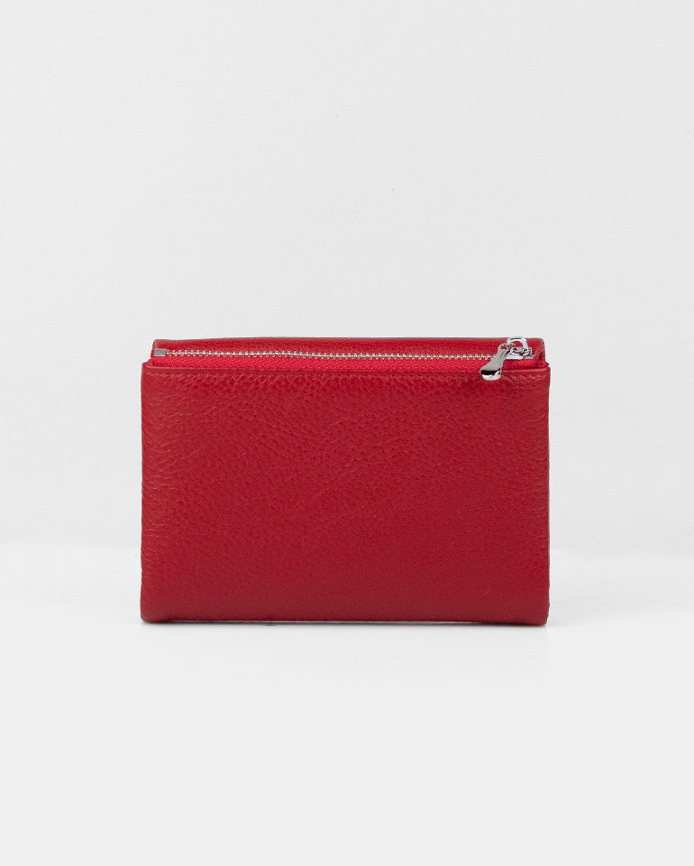 MAK Signature Soft - Дамско портмоне от естествена кожа в червено