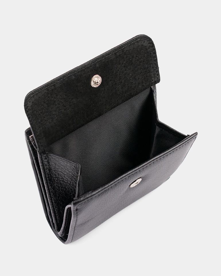 MAK Signature Slim - Дамско портмоне от естествена кожа в черно