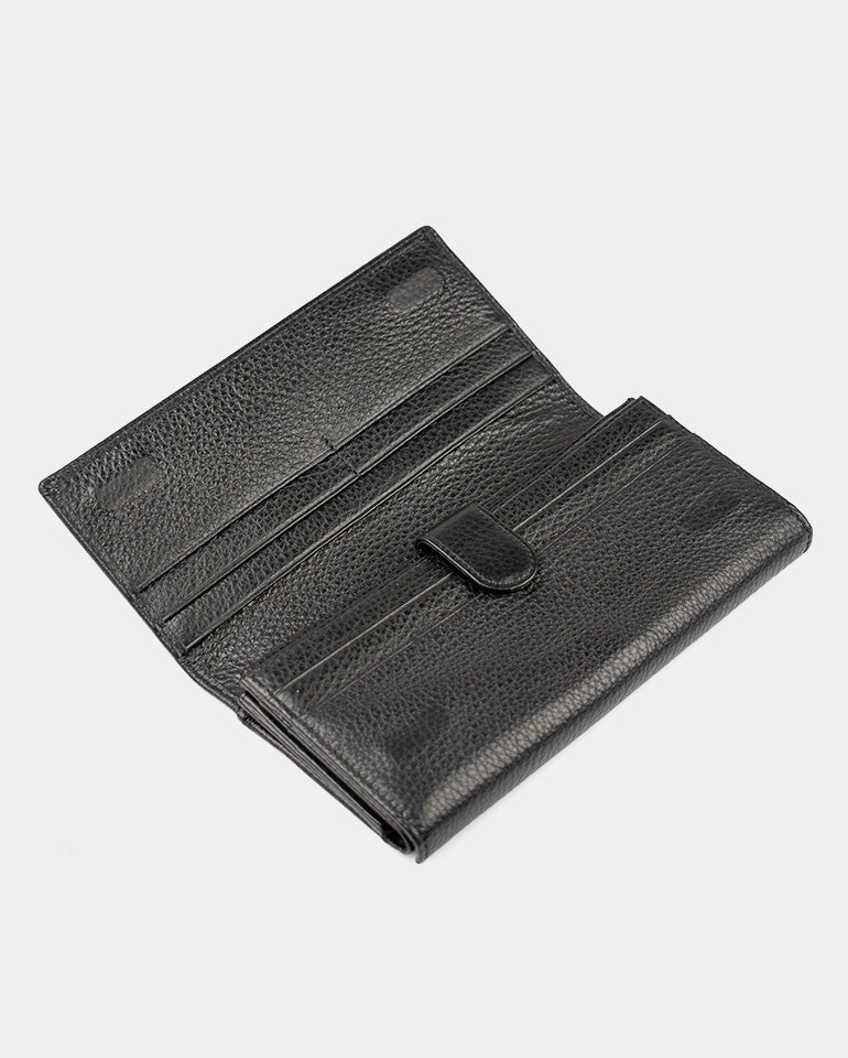 MAK Signature Elegance Noir - Дамско портмоне от естествена кожа в черно