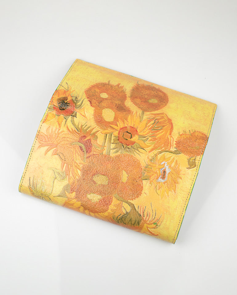 MAK Colorful Flowery - Дамско портмоне от естествена кожа в жълто