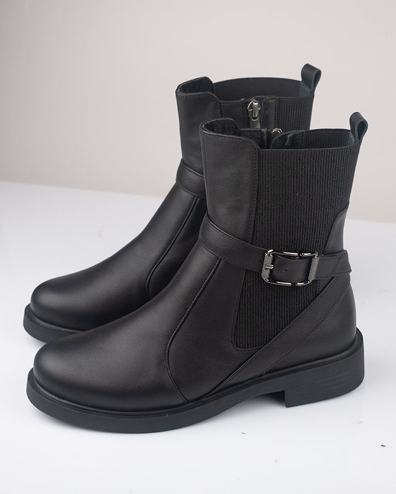 Стефани - Естествена кожа в черно