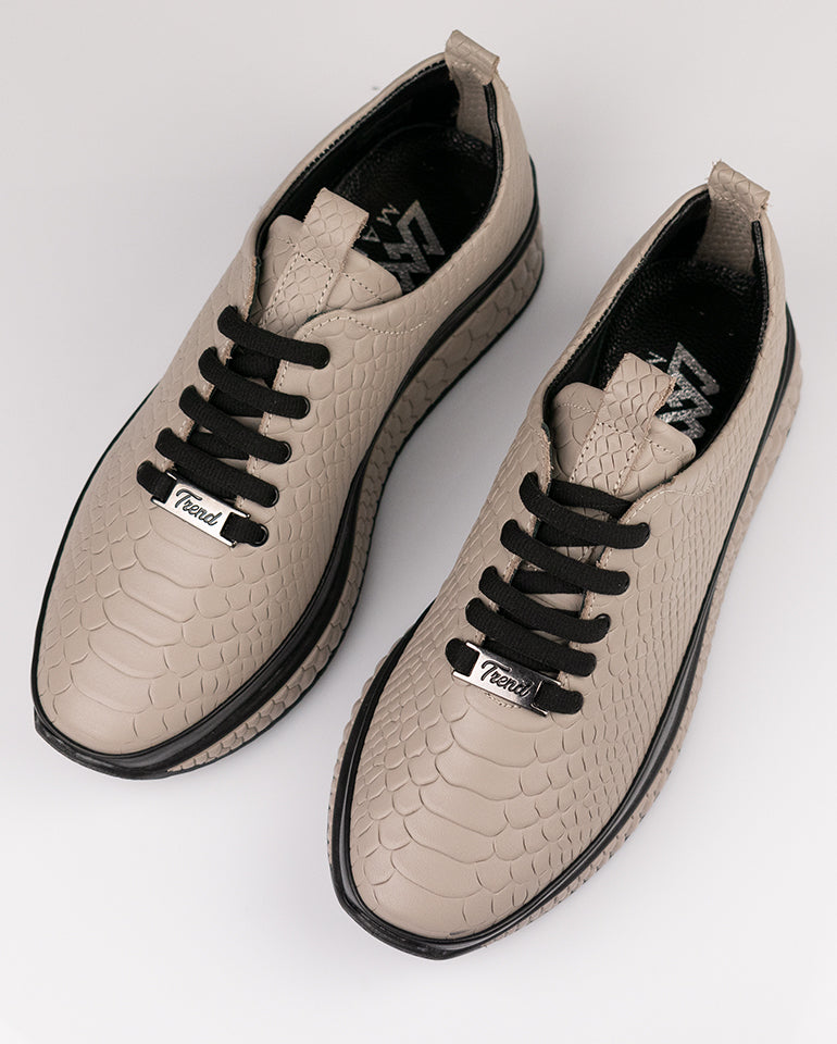 Наоми - Естествена кроко кожа в цвят визон