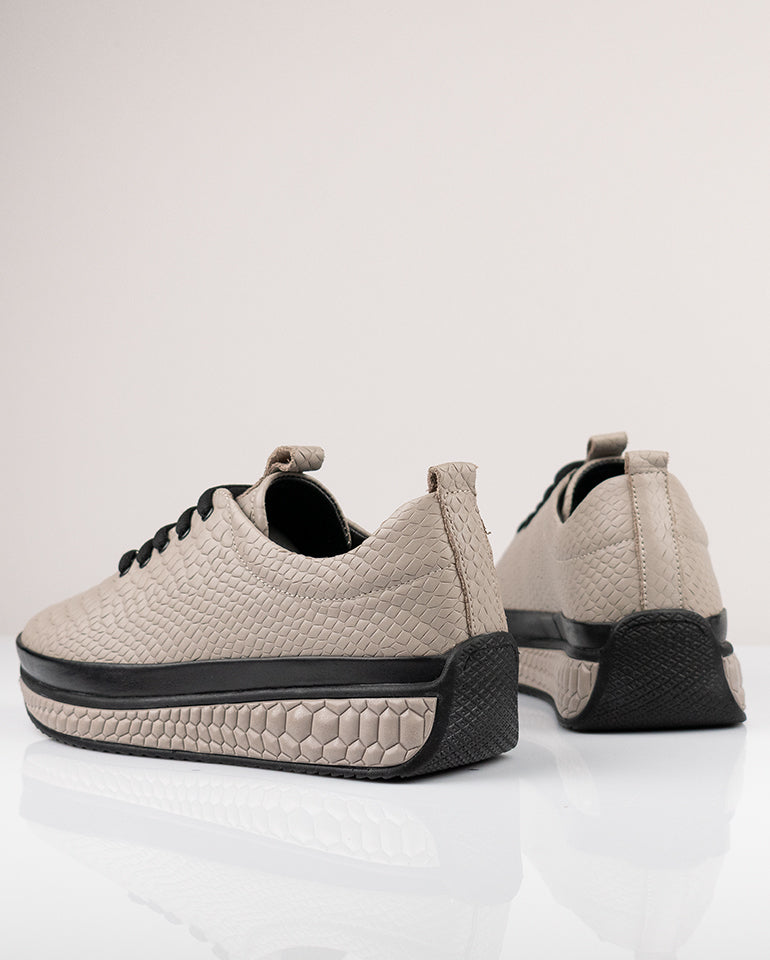 Наоми - Естествена кроко кожа в цвят визон