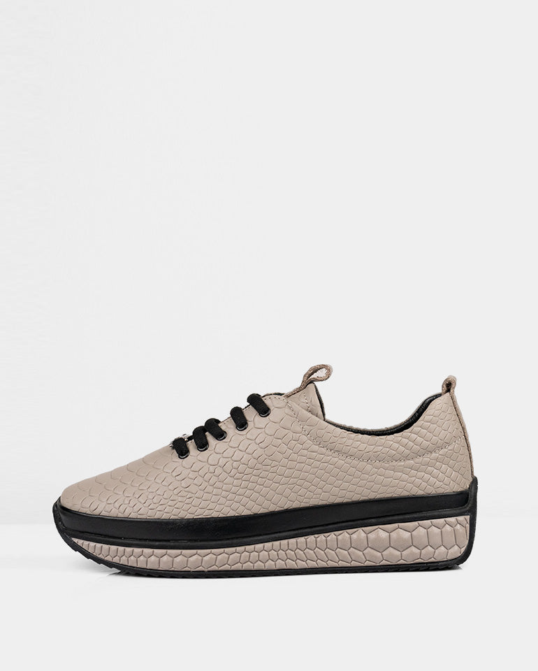 Наоми - Естествена кроко кожа в цвят визон