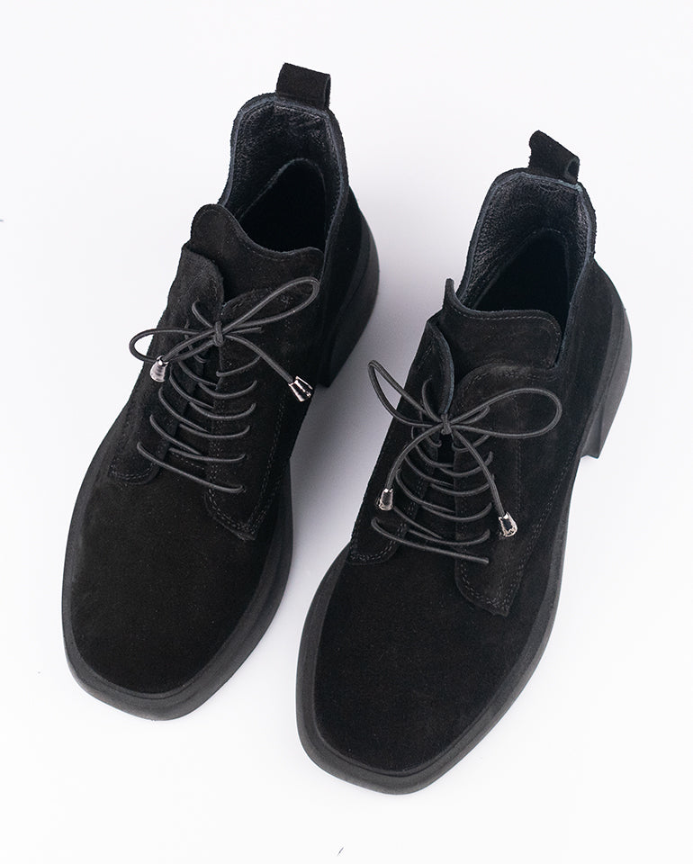 Мери - Естествен велур в черно