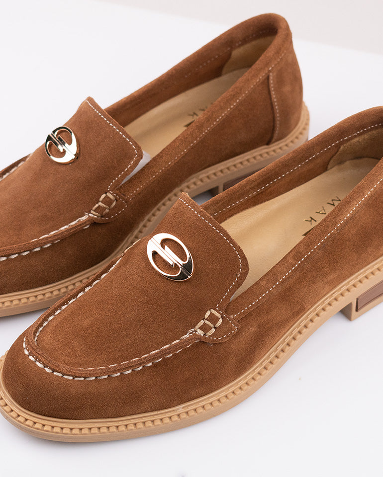 Серена - Естествен велур в цвят таба