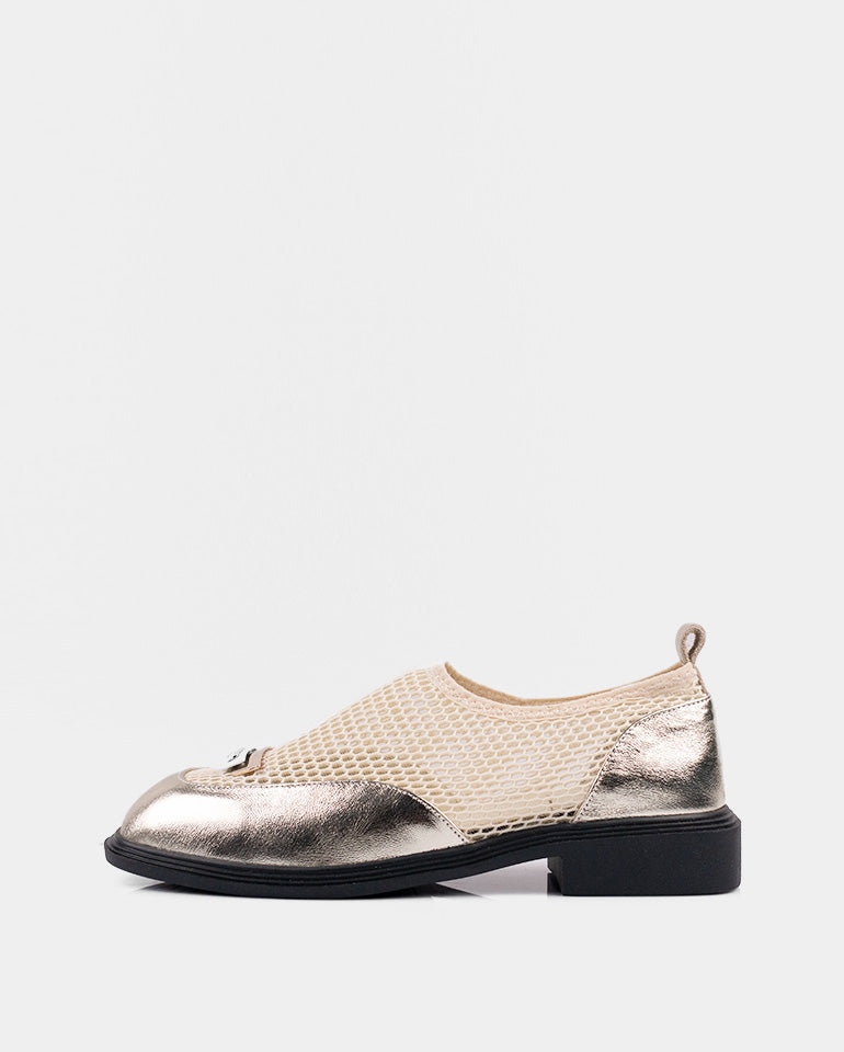 Клео - Естествена кожа и мрежа в бежово