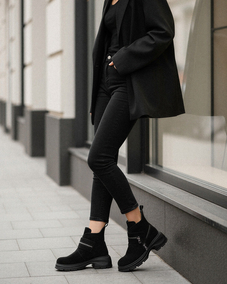 Елия - Естествен велур в черно