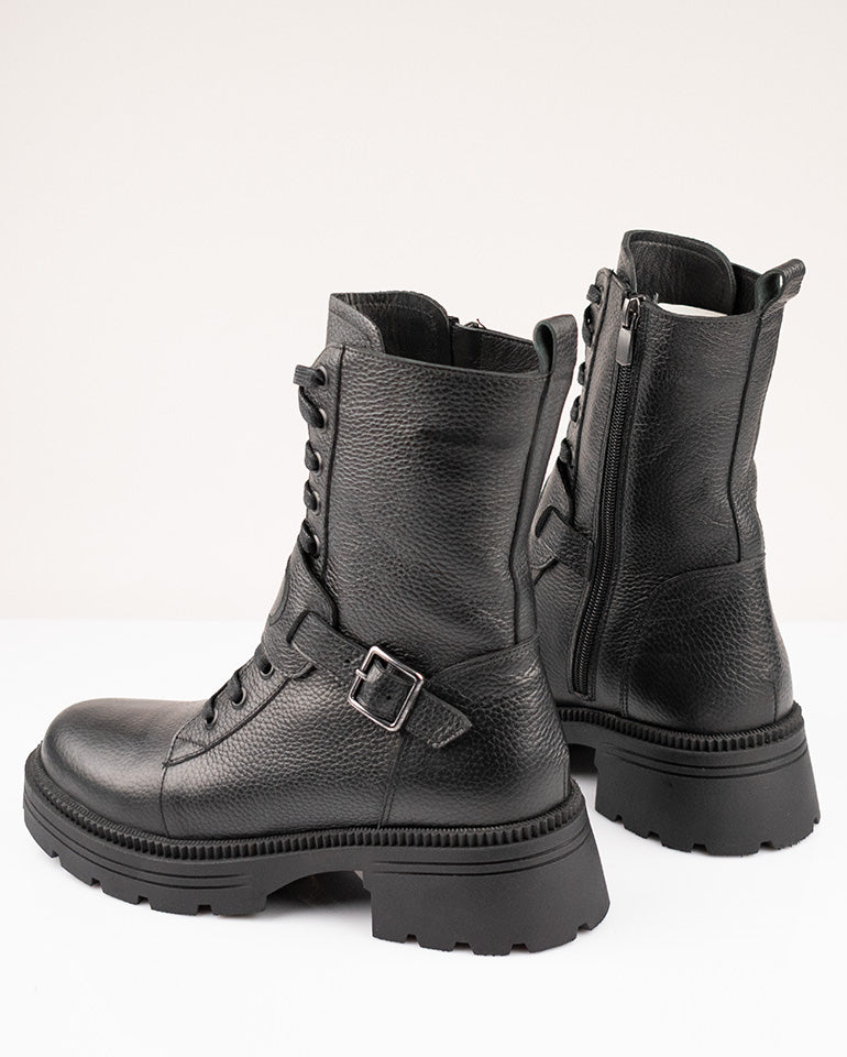 Капри - Естествена кожа шагрен в черно