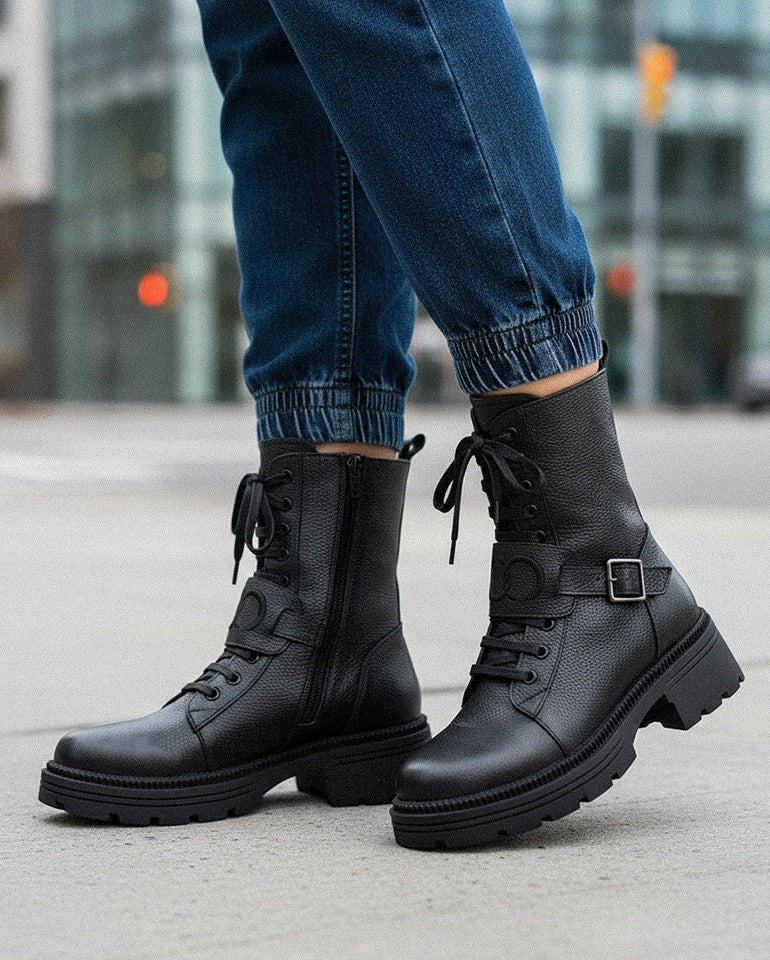 Капри - Естествена кожа шагрен в черно