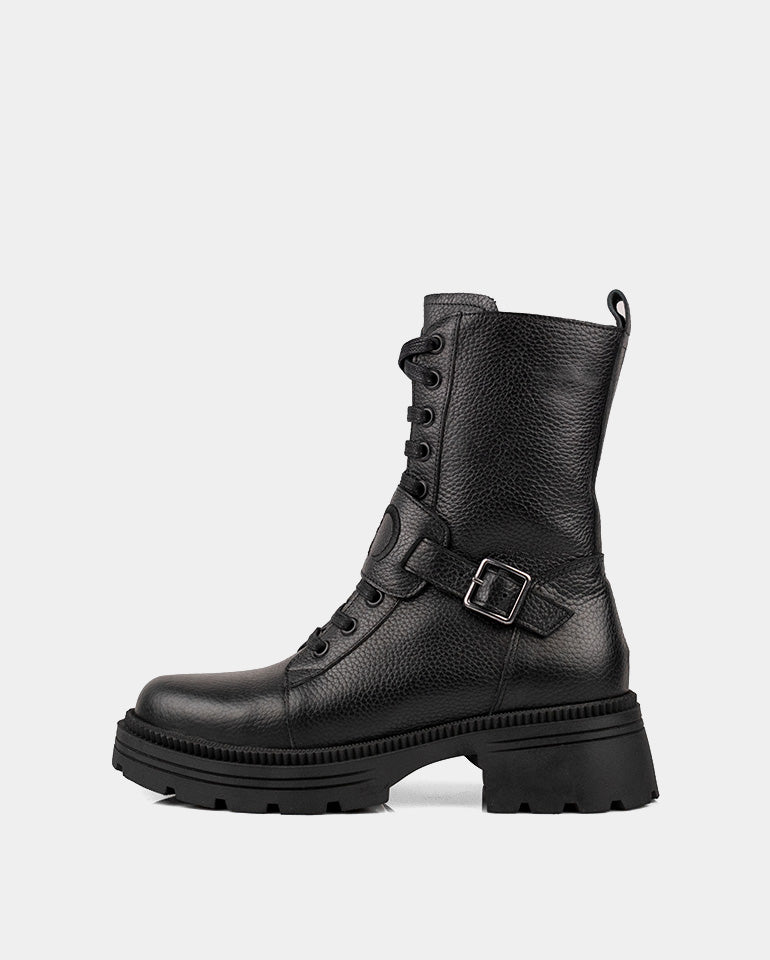 Капри - Естествена кожа шагрен в черно