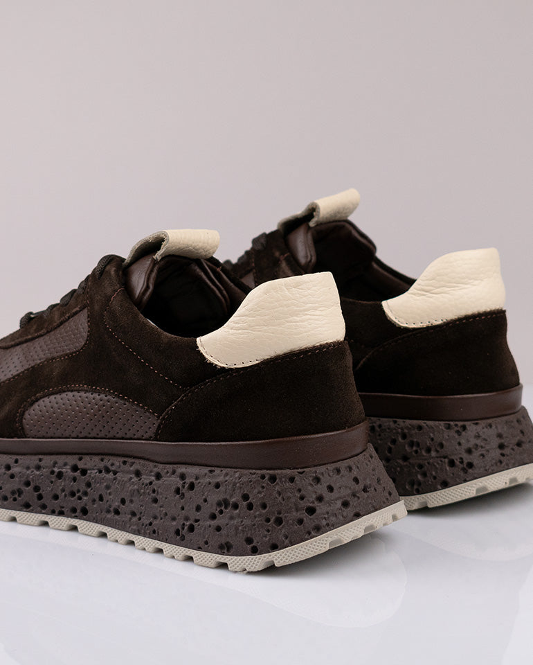 Веларис - Естествена кожа и велур в кафяво и бежово