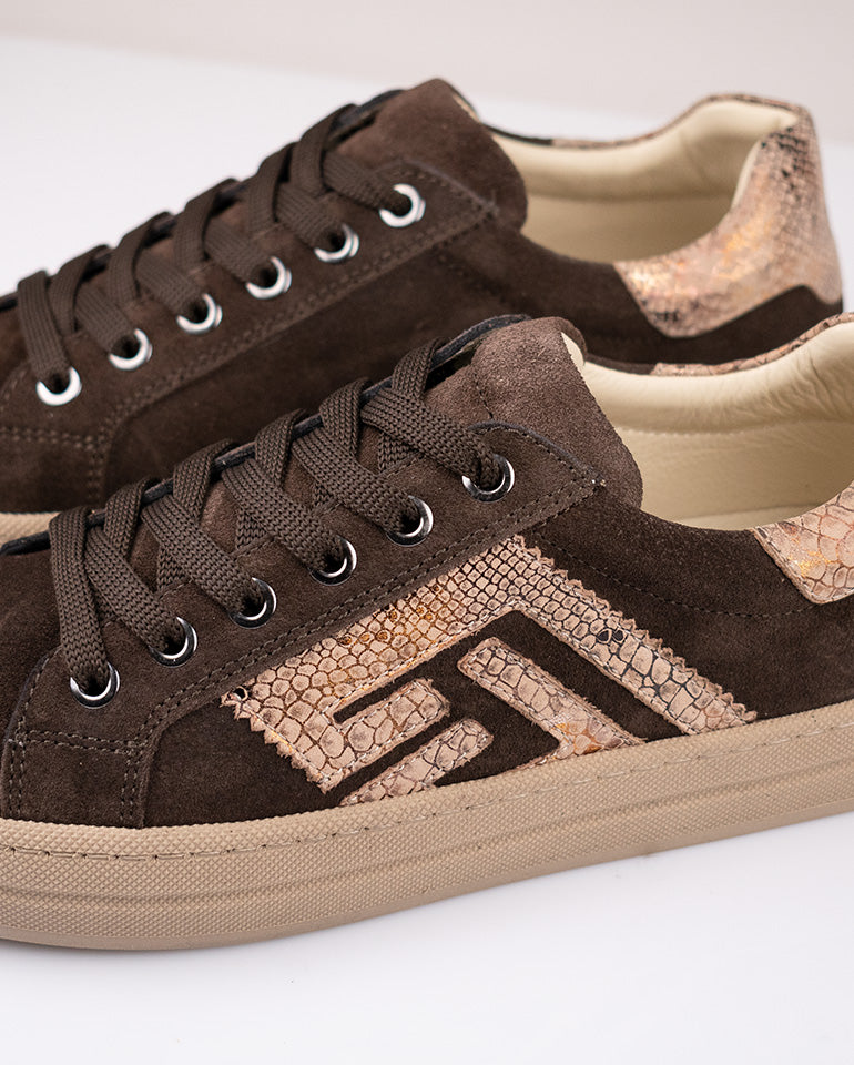 Валентина - Естествена кожа и велур в кафяво