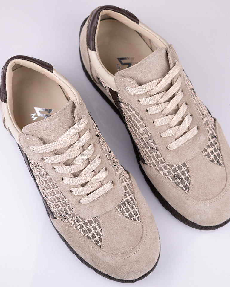 Алесандра - Естествена кожа и велур в бежово