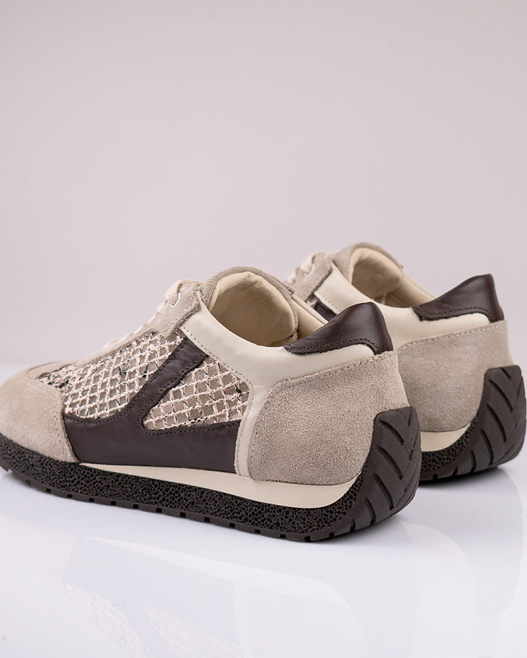 Алесандра - Естествена кожа и велур в бежово