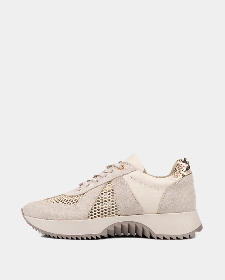 Лусия - Дамски маратонки от естествена кожа в бежово